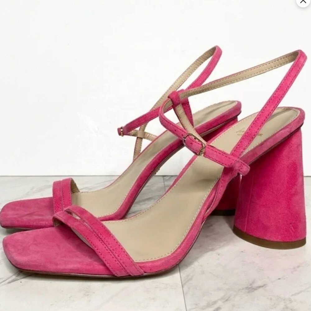 SAM EDELMAN | Kit Pink Suede Heeled Sandal | Size 9